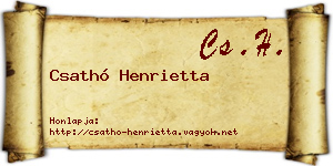 Csathó Henrietta névjegykártya