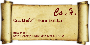 Csathó Henrietta névjegykártya