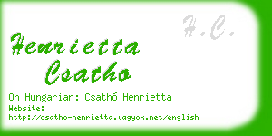 henrietta csatho business card