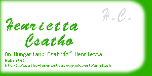 henrietta csatho business card